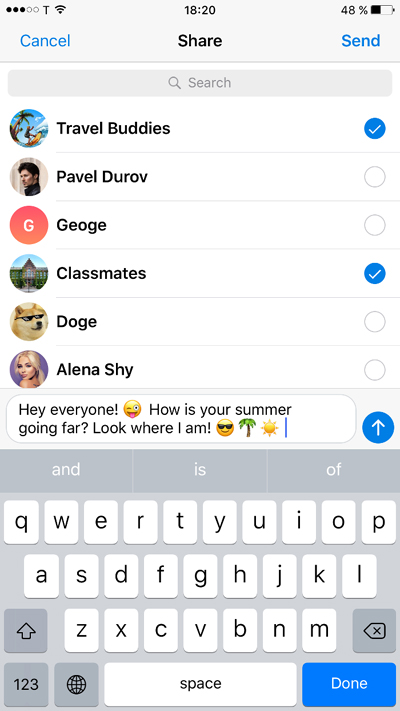 یزد فردا : پیام&zwnj;رسان تلگرام  نسخه 4.1