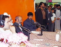 استاندار یزد در آیین افتتاحیه نمایشگاه دستاورد های دولت نهم و اوقات فراغت جوانان که در محل دانشگاه یزد:پیشرفت جوانان, پیشرفت کشور است