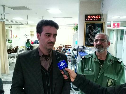 عیادت طلائی مقدم معاون استاندار و فرماندار ویژه از مصدومان حادثه تصادف دلخراش اتوبوس محور دیهوک - فردوس 