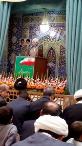 حضور فلاح فرماندار میبد و مسئولین شهرستان درمراسم معارفه امام جمعه قم: